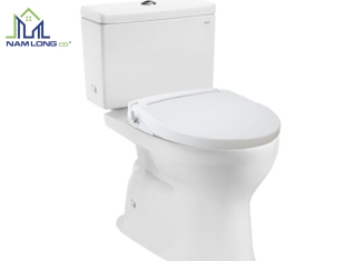 Bàn cầu 2 khối TOTO nắp rửa cơ TCW07S kèm vòi rửa nước lạnh Ecowasher CS326DE2