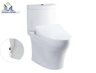 Bàn cầu 2 khối TOTO nắp rửa cơ TCW1211A kèm vòi rửa nước lạnh Ecowasher CS769DRE4