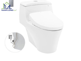 Bàn cầu 1 khối TOTO MS823DRW11 ( nắp rửa điện tử WHASLET )