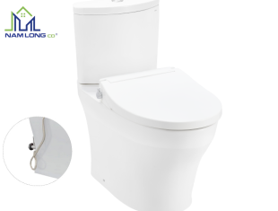 Bàn cầu 2 khối TOTO nắp rửa cơ TCW07S kèm vòi rửa nước lạnh Ecowasher CS838DE2