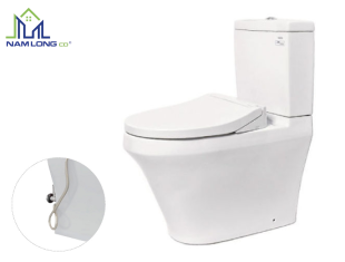 Bàn cầu 2 khối TOTO nắp rửa cơ TCW07S (E2) kèm  vòi rửa nước lạnh Ecowasher CS948DE2