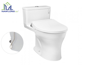 Bàn cầu 1 khối TOTO nắp rửa cơ TCW07S kèm vòi rửa nước lạnh Ecowasher TOTO MS855DE2