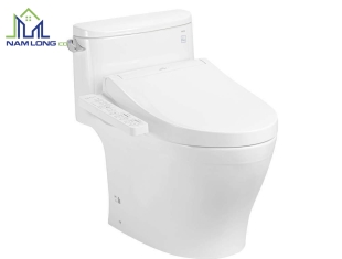 Bàn cầu 1 khối TOTO MS887CRW17 ( nắp rửa điện tử WHASLET )