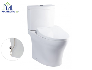 Bàn cầu 2 khối TOTO nắp rửa cơ TCW07S kèm vòi rửa nước lạnh Ecowasher CS769DRE2