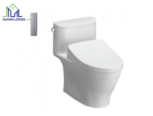 Bàn cầu 1 khối TOTO MS887CRW12 ( nắp rửa điện tử WHASLET )