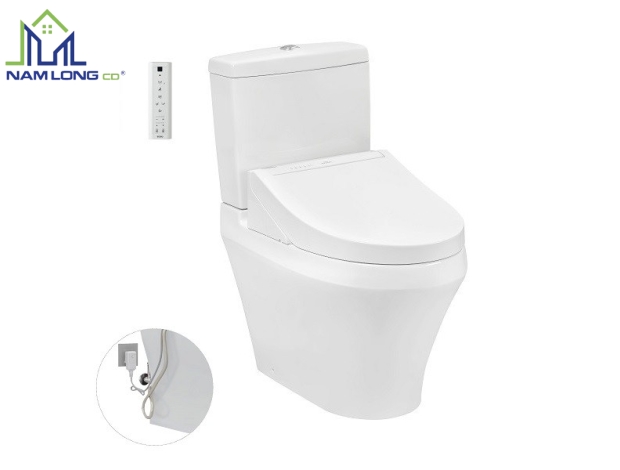 Bàn cầu 2 khối TOTO CS948DW14 ( nắp rửa điện tử WHASLET )