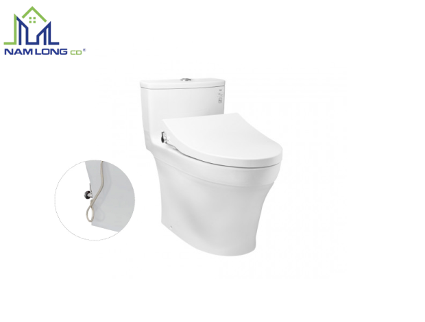 Bàn cầu 1 khối TOTO nắp rửa cơ TCW1211A kèm  vòi rửa nước lạnh Ecowasher TOTO MS885DE4