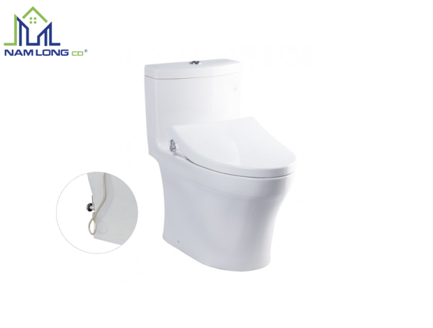 Bàn cầu 1 khối TOTO nắp rửa cơ TCW1211A kèm  vòi rửa nước lạnh Ecowasher TOTO MS889DRE4